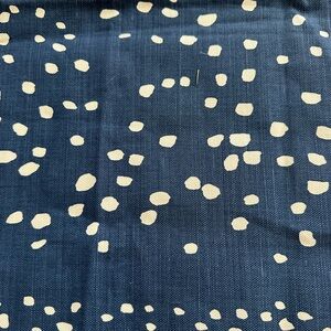 Quadrille Rio Reverse Blue and White Polka Dot Fabric